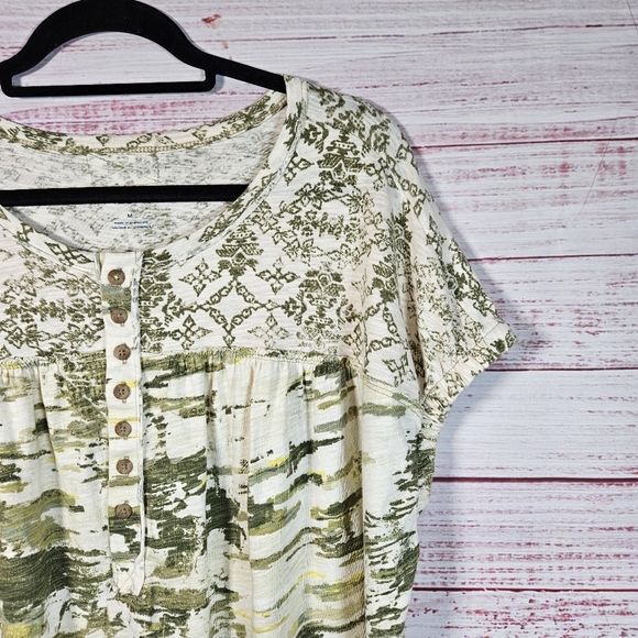 Anthro Pilcro Boxy Camo Abstract Print Tee - Picture 5 of 13
